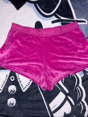 Juicy Couture Velvet Lounge Shorts in Fuchsia